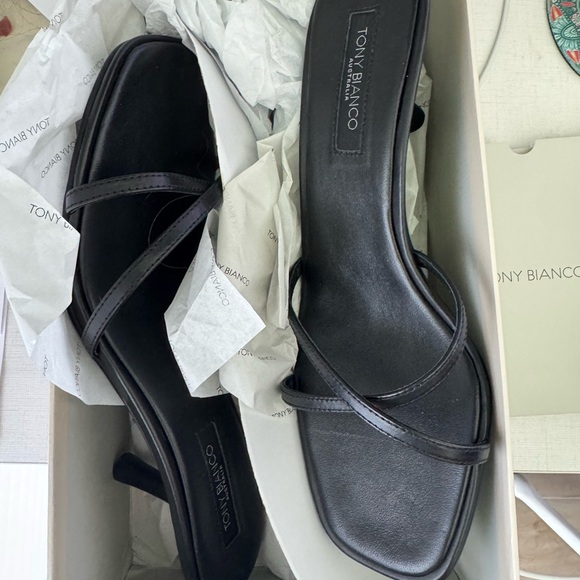 Tony Bianco Black Strappy Mules sandals - Picture 3 of 3